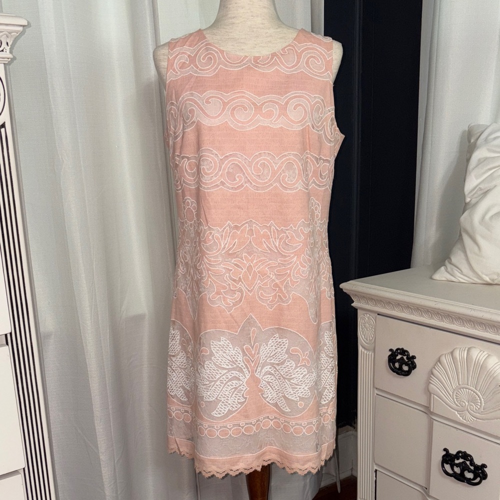 Tommy Hilfiger Pink and White Lace Dress